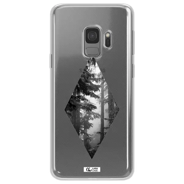 a diamond shaped image of trees Samsung S9 Clear TPU Case