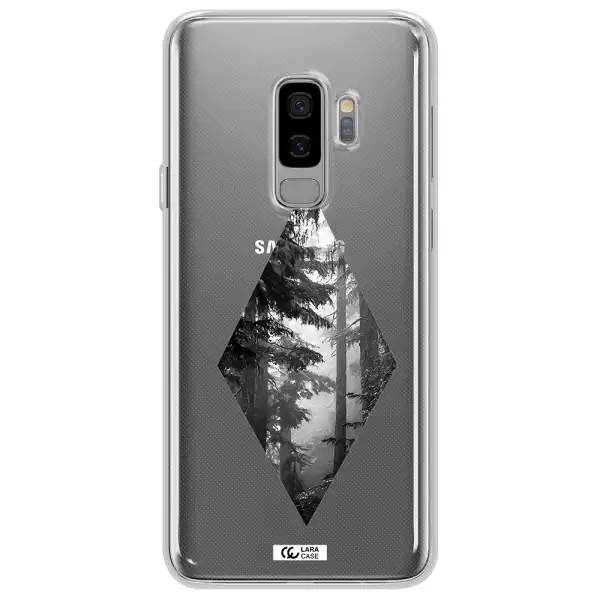 a diamond shaped image of trees Samsung S9 Plus Clear TPU Case