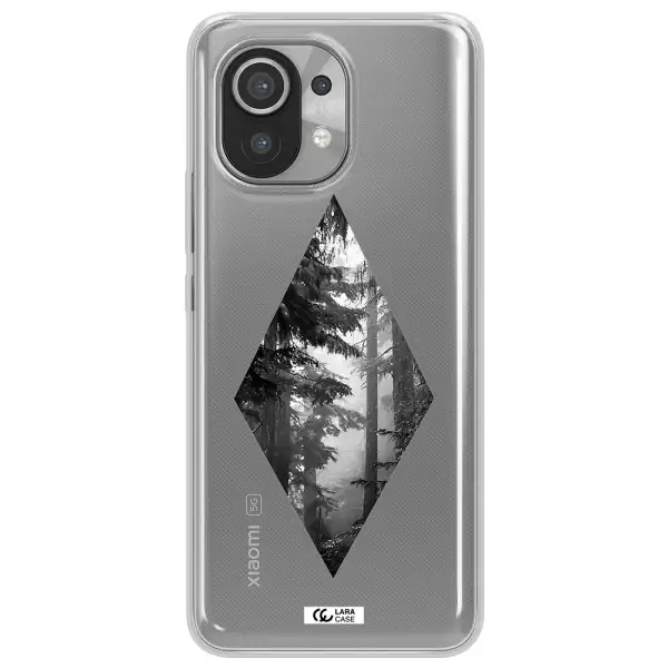 a diamond shaped image of trees Xiaomi Mi 11 Clear TPU Case