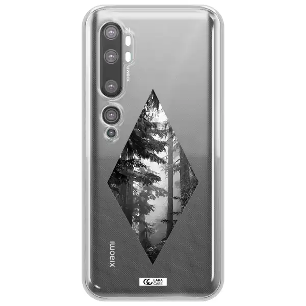 a diamond shaped image of trees Xiaomi Mi Note 10 Clear TPU Case