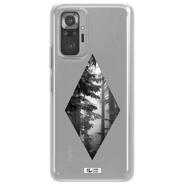 a diamond shaped image of trees Xiaomi Note 10 Pro Clear TPU Case