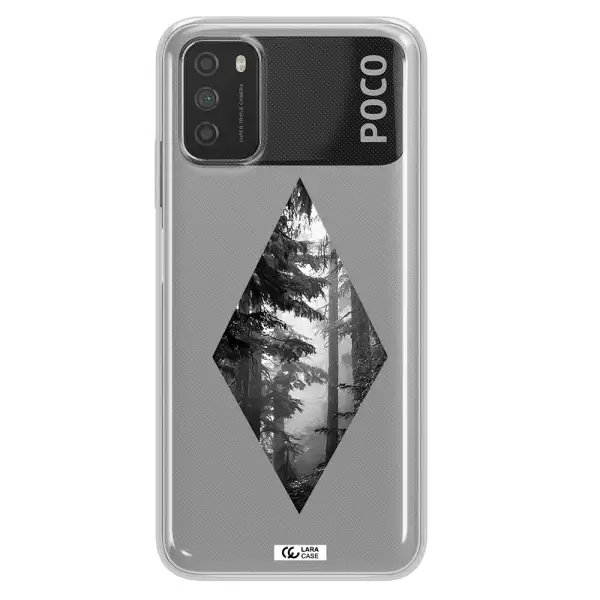 a diamond shaped image of trees Xiaomi Poco M3 Clear TPU Case