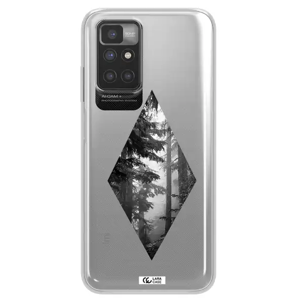 a diamond shaped image of trees Xiaomi Redmi 10 Clear TPU Case