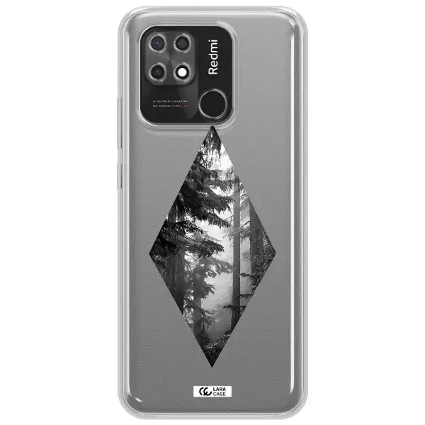 a diamond shaped image of trees Xiaomi Redmi 10C Clear TPU Case