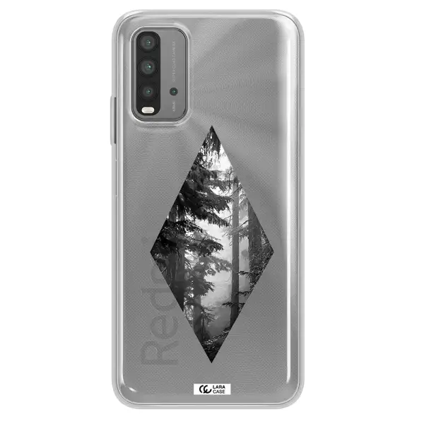 a diamond shaped image of trees Xiaomi Redmi 9T Clear TPU Case