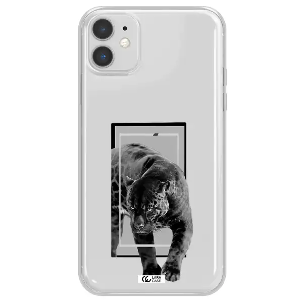 a black tiger with spots on its face Apple iPhone 11 Clear TPU Case
