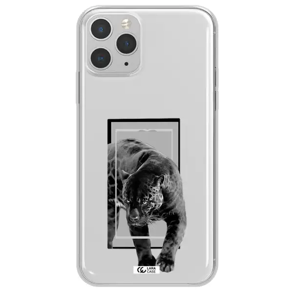 a black tiger with spots on its face Apple iPhone 11 pro Clear TPU Case