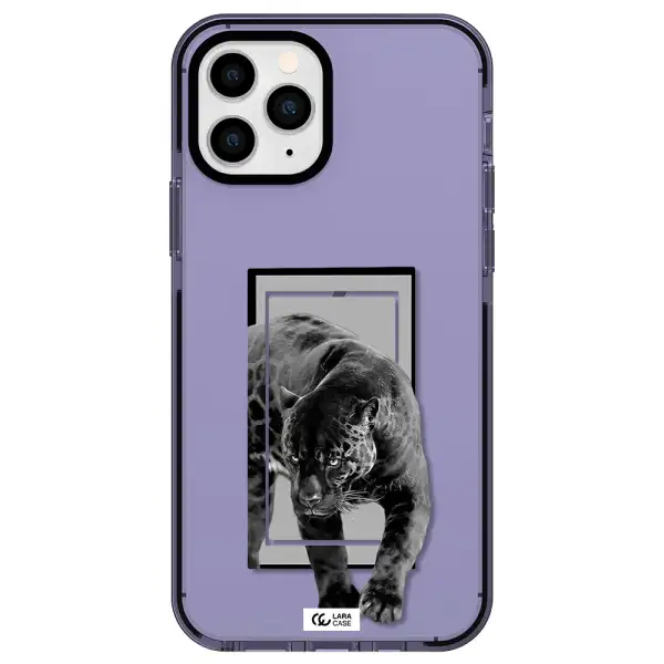 a black tiger with spots on its face Apple iPhone 11 pro max impact Lilac Case
