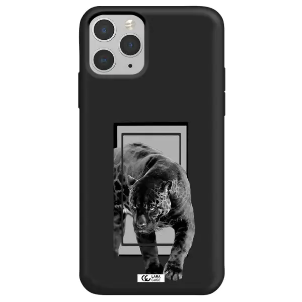 a black tiger with spots on its face Apple iPhone 11 pro max Silicone black Case