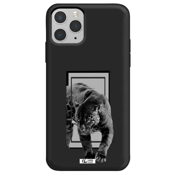 a black tiger with spots on its face Apple iPhone 11 pro Silicone black Case