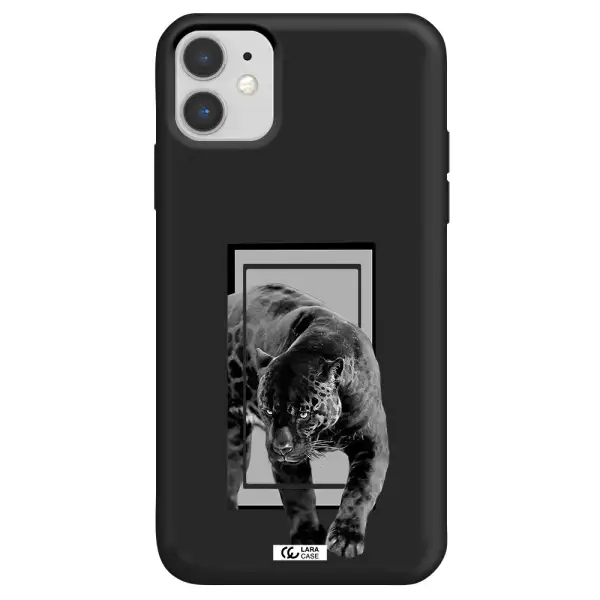 a black tiger with spots on its face Apple iPhone 11 Silicone black Case