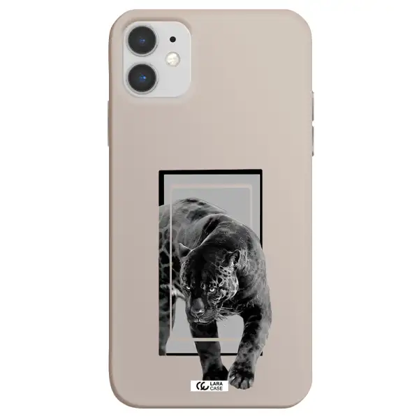 a black tiger with spots on its face Apple iPhone 11 Silicone Stone Case