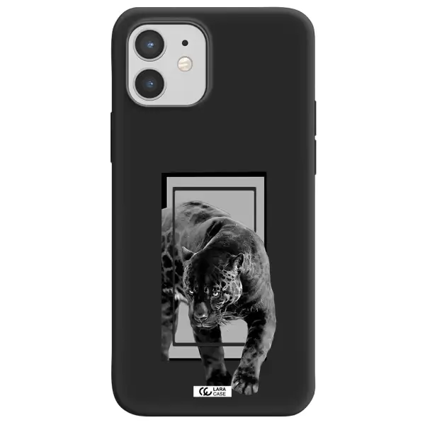 a black tiger with spots on its face Apple iPhone 12 mini Silicone black Case