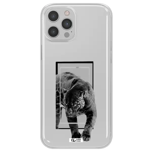 a black tiger with spots on its face Apple iPhone 12 pro max Clear TPU Case