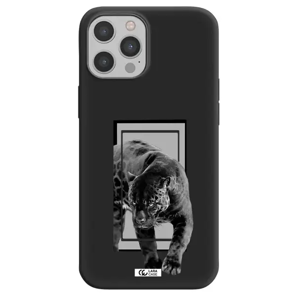a black tiger with spots on its face Apple iPhone 12 pro max Silicone black Case