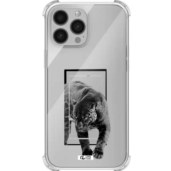 a black tiger with spots on its face Apple iPhone 13 Pro Max Clear PC Case