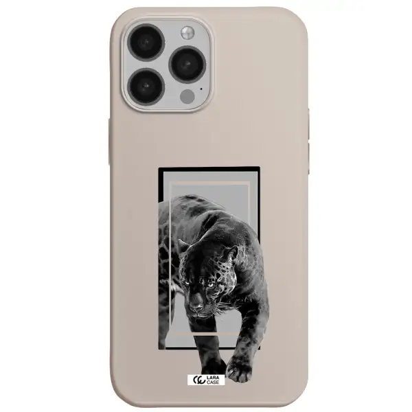 a black tiger with spots on its face Apple iPhone 13 Pro Max Silicone Stone Case