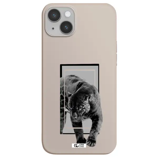 a black tiger with spots on its face Apple iPhone 14 plus Silicone Stone Case