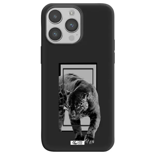 a black tiger with spots on its face Apple iPhone 14 pro max Silicone black Case