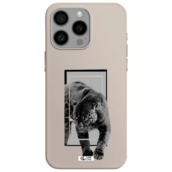 a black tiger with spots on its face Apple Iphone 15 Pro max Silicone Stone Case