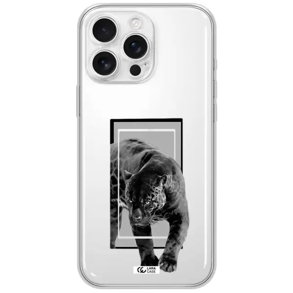 A Black Tiger With Spots On Its Face Apple Iphone 16 Pro Max Clear Tpu Case