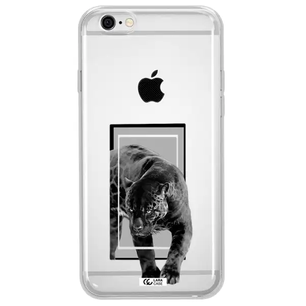 a black tiger with spots on its face Apple iPhone 6 Clear TPU Case