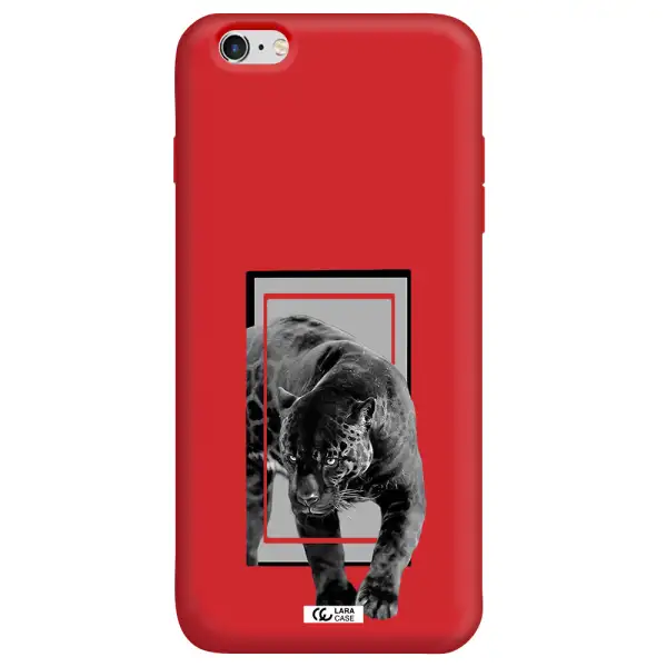 a black tiger with spots on its face Apple iPhone 6 s plus Silicone Imperial Red Case