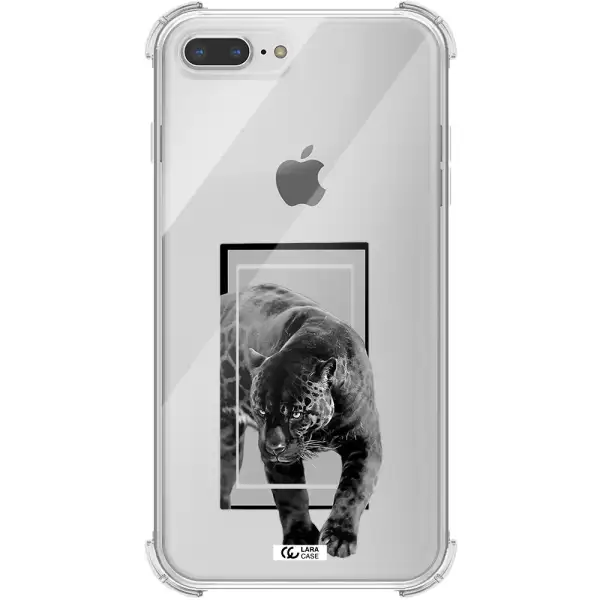 a black tiger with spots on its face Apple iPhone 8 plus Clear PC Case