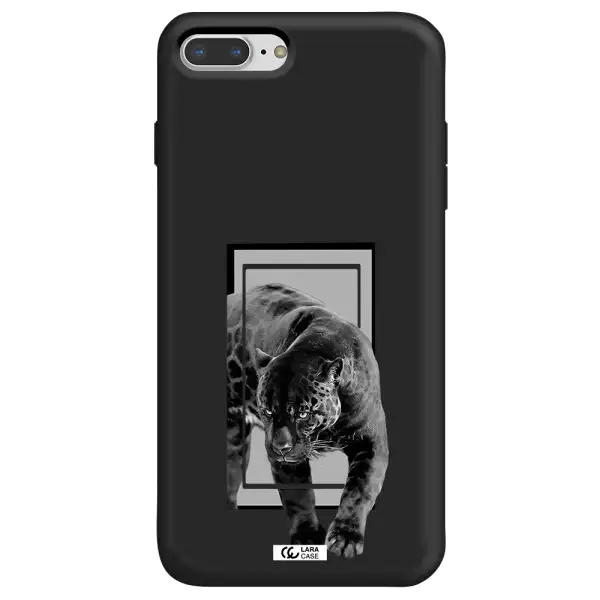 a black tiger with spots on its face Apple iPhone 8 plus Silicone black Case