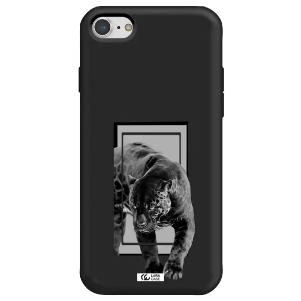 a black tiger with spots on its face Apple iPhone 8 Silicone black Case