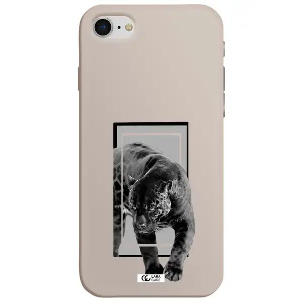 a black tiger with spots on its face Apple iPhone se 2020 Silicone Stone Case