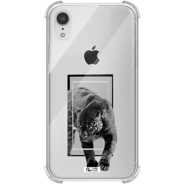 a black tiger with spots on its face Apple iPhone XR Clear PC Case