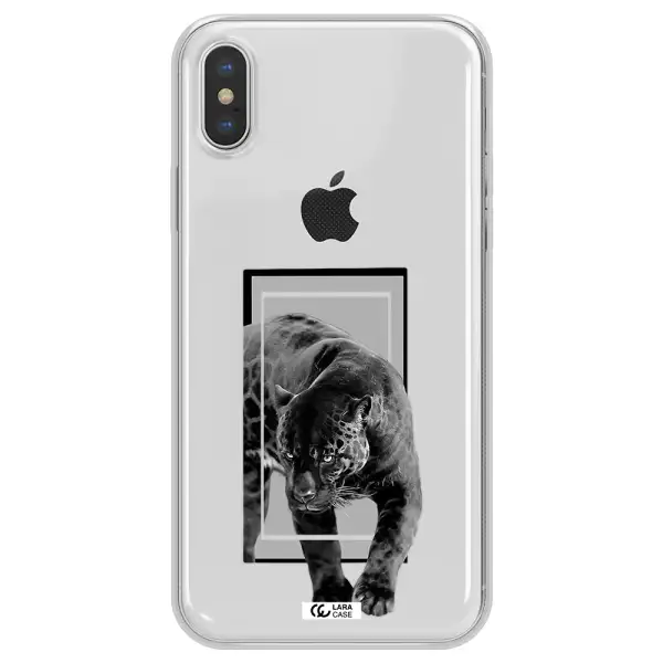 a black tiger with spots on its face Apple iPhone XS max Clear TPU Case