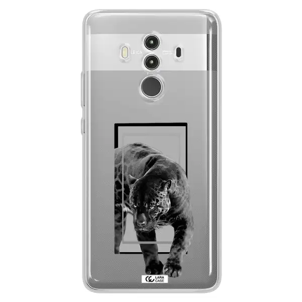 a black tiger with spots on its face Huawei Mate 10 Clear TPU Case
