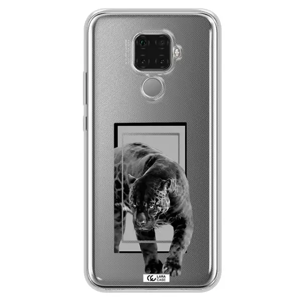a black tiger with spots on its face Huawei Mate 30 Lite Clear TPU Case