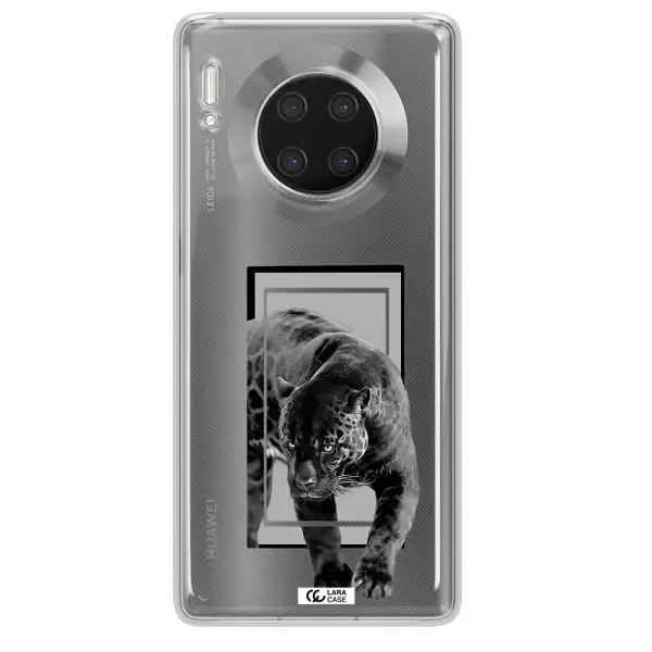 a black tiger with spots on its face Huawei Mate 30 Pro Clear TPU Case