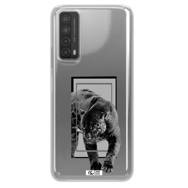 a black tiger with spots on its face Huawei P Smart 2021 Clear TPU Case