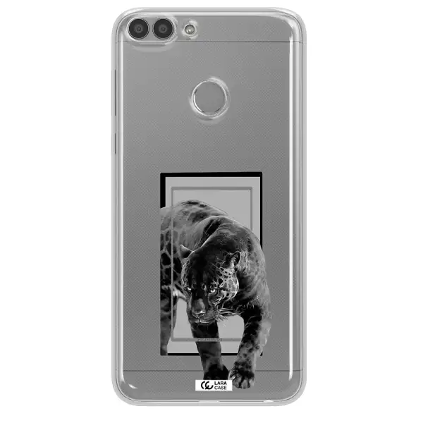 a black tiger with spots on its face Huawei P Smart Clear TPU Case