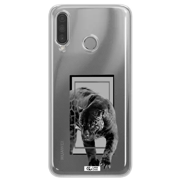 a black tiger with spots on its face Huawei P30 Lite Clear TPU Case