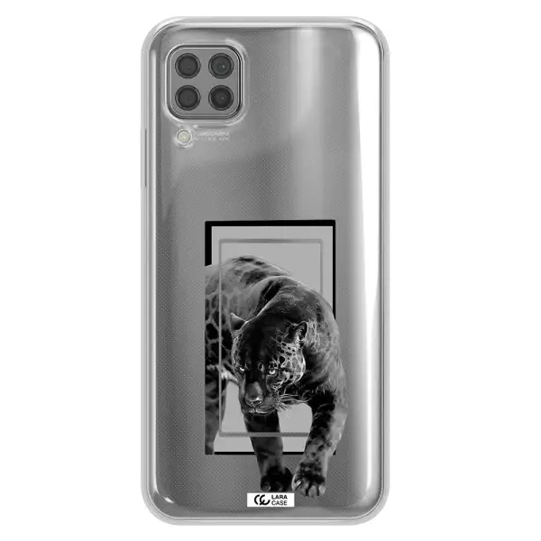a black tiger with spots on its face Huawei P40 Lite Clear TPU Case