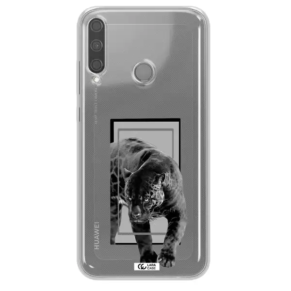 a black tiger with spots on its face Huawei P40 Lite E Clear TPU Case