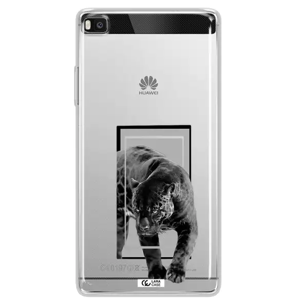 a black tiger with spots on its face Huawei P8 Clear TPU Case