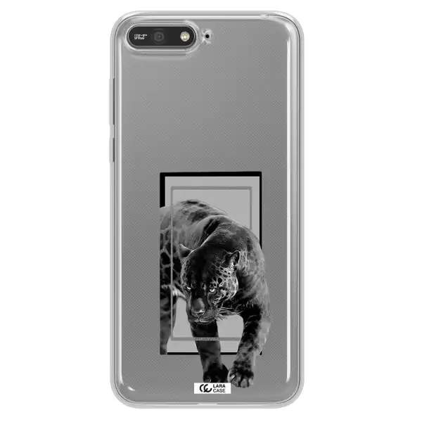 a black tiger with spots on its face Huawei Y6 2018 Clear TPU Case