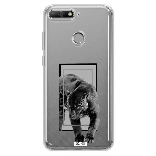 a black tiger with spots on its face Huawei Y6 Prime 2018 Clear TPU Case