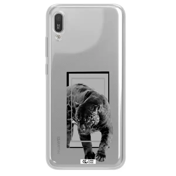 a black tiger with spots on its face Huawei Y6 Pro 2019 Clear TPU Case
