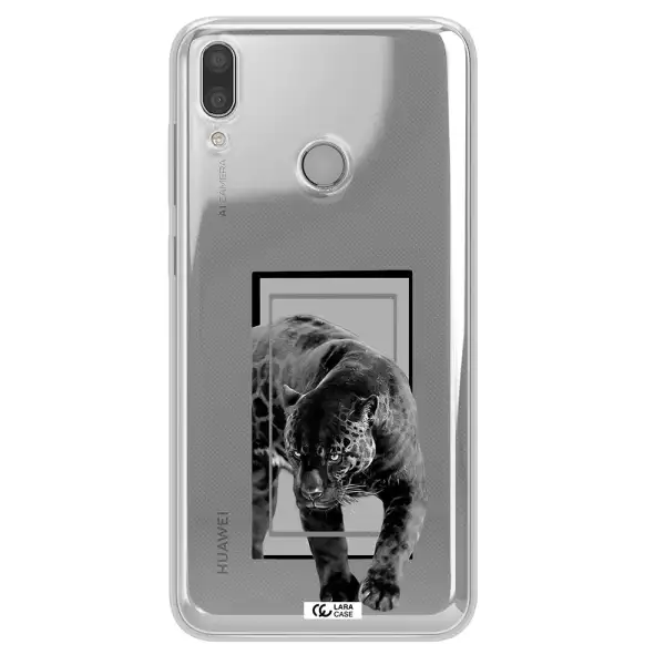 a black tiger with spots on its face Huawei Y7 2019 Clear TPU Case