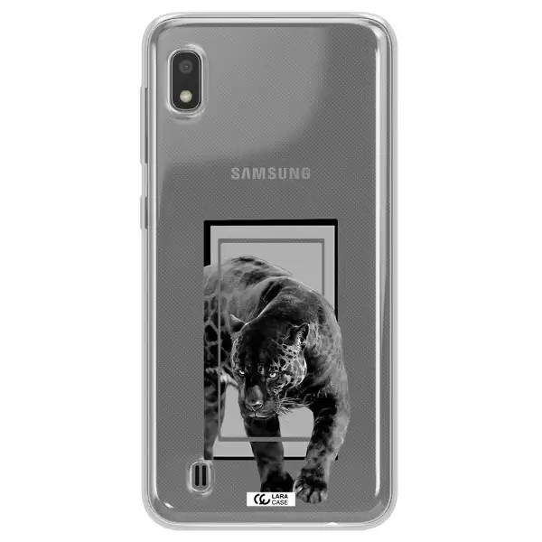 a black tiger with spots on its face Samsung A10 Clear TPU Case
