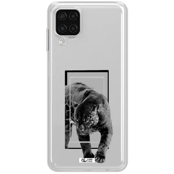 a black tiger with spots on its face Samsung A12 4g Clear TPU Case
