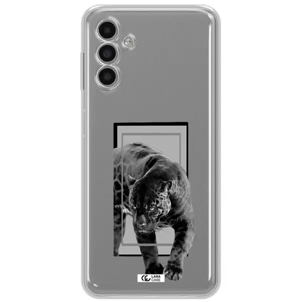 A Black Tiger With Spots On Its Face Samsung A13 5G Clear Tpu Case