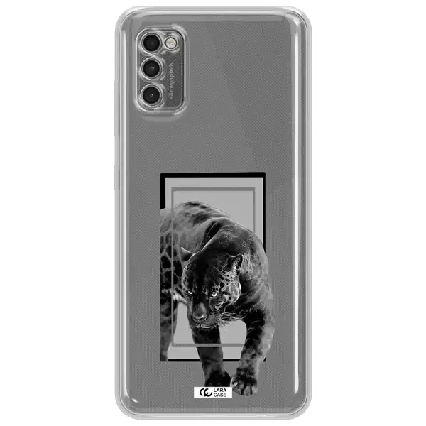 A Black Tiger With Spots On Its Face Samsung A41 Clear Tpu Case